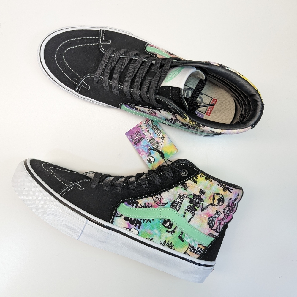 Vans SK8-HI Shroom Doom Skeleton High Top Multicolor Sneakers size Men's 9.5
